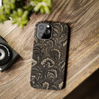 Black Italian Marble Design Slim iPhone 17 + all models Phone Cases