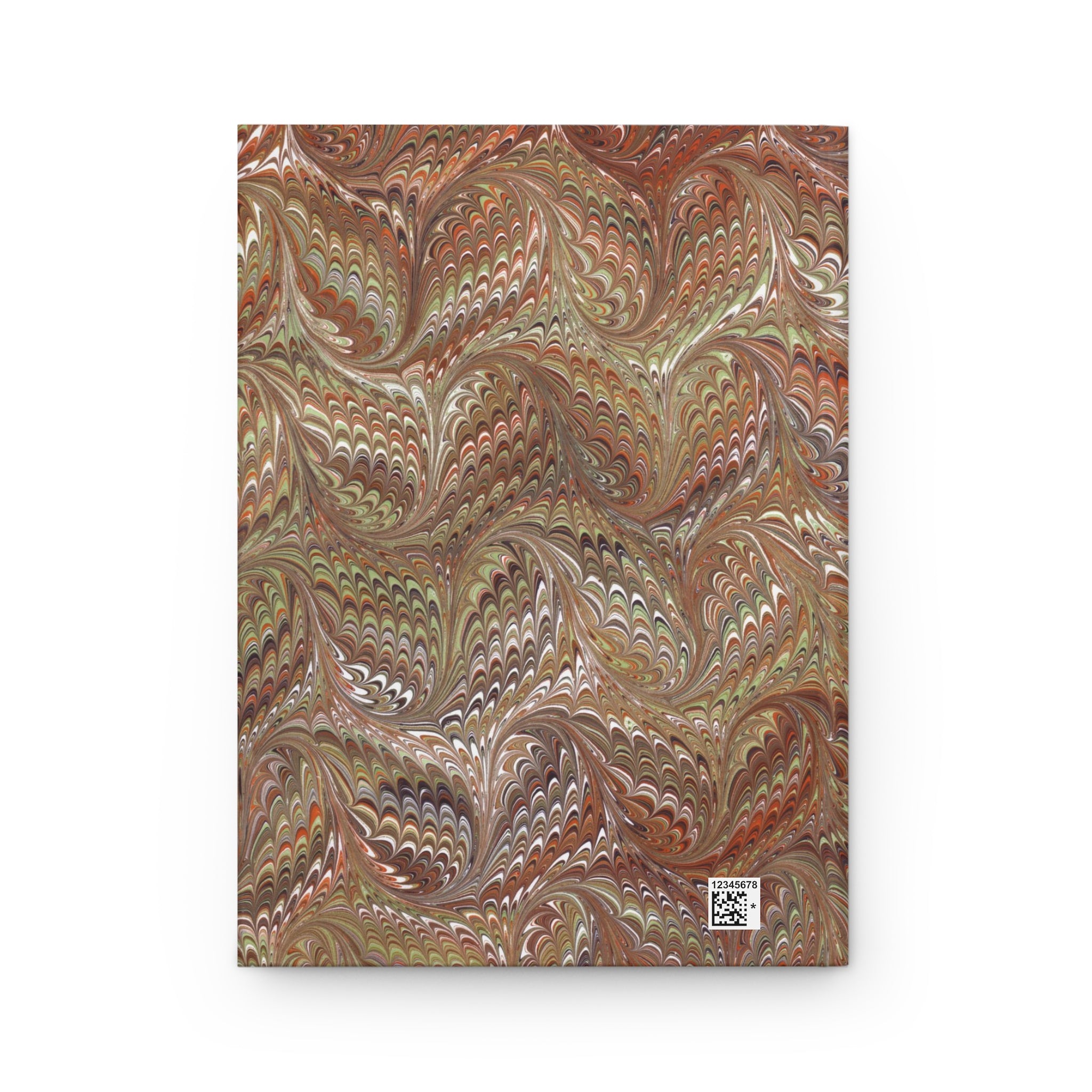 Italian Marble Hardcover Journal Matte, Brown Hand-Painted Design, Artistic Notebook, Writing Diary, Lined Pages