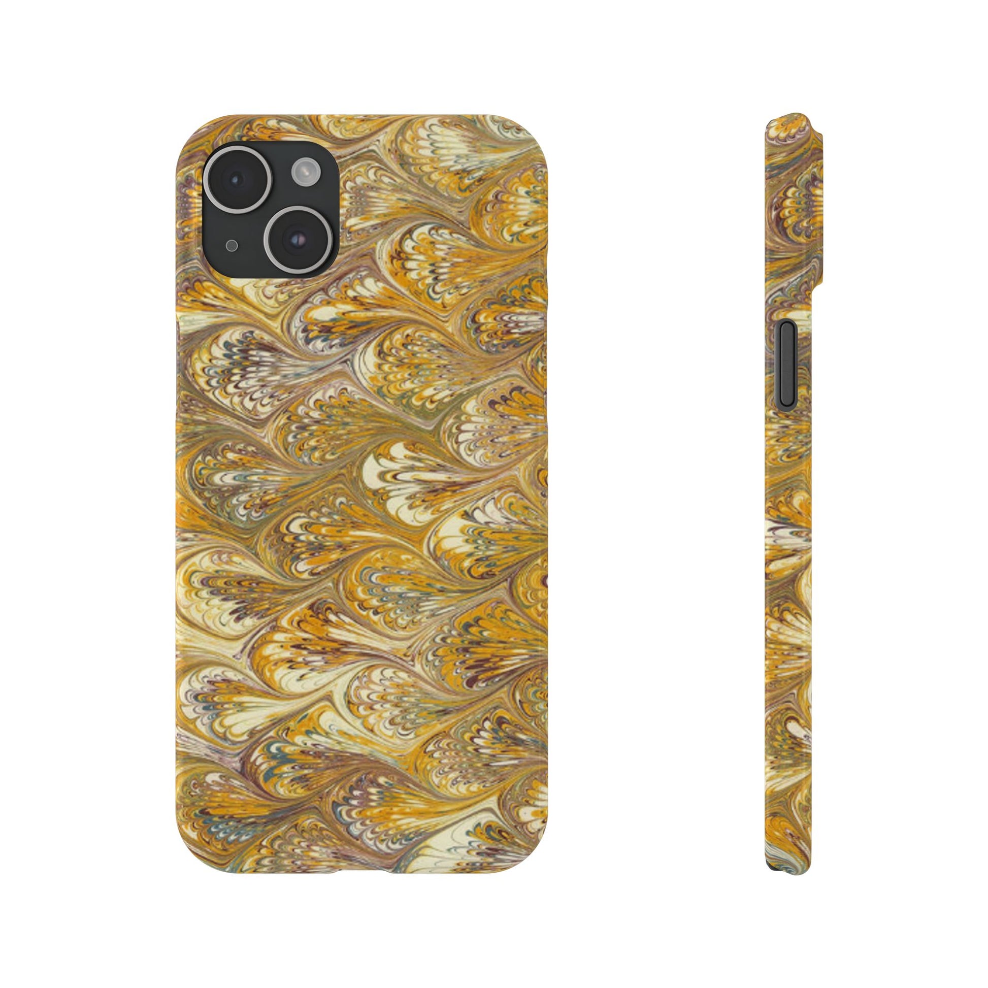 Golden Yellow Italian Marbled Designed, Slim Phone Cases, Case-Mate