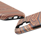 Neutrals Burgundy, Beige, Rust Hues Italian Vintage Marble Design Phone Case for Apple + Samsung