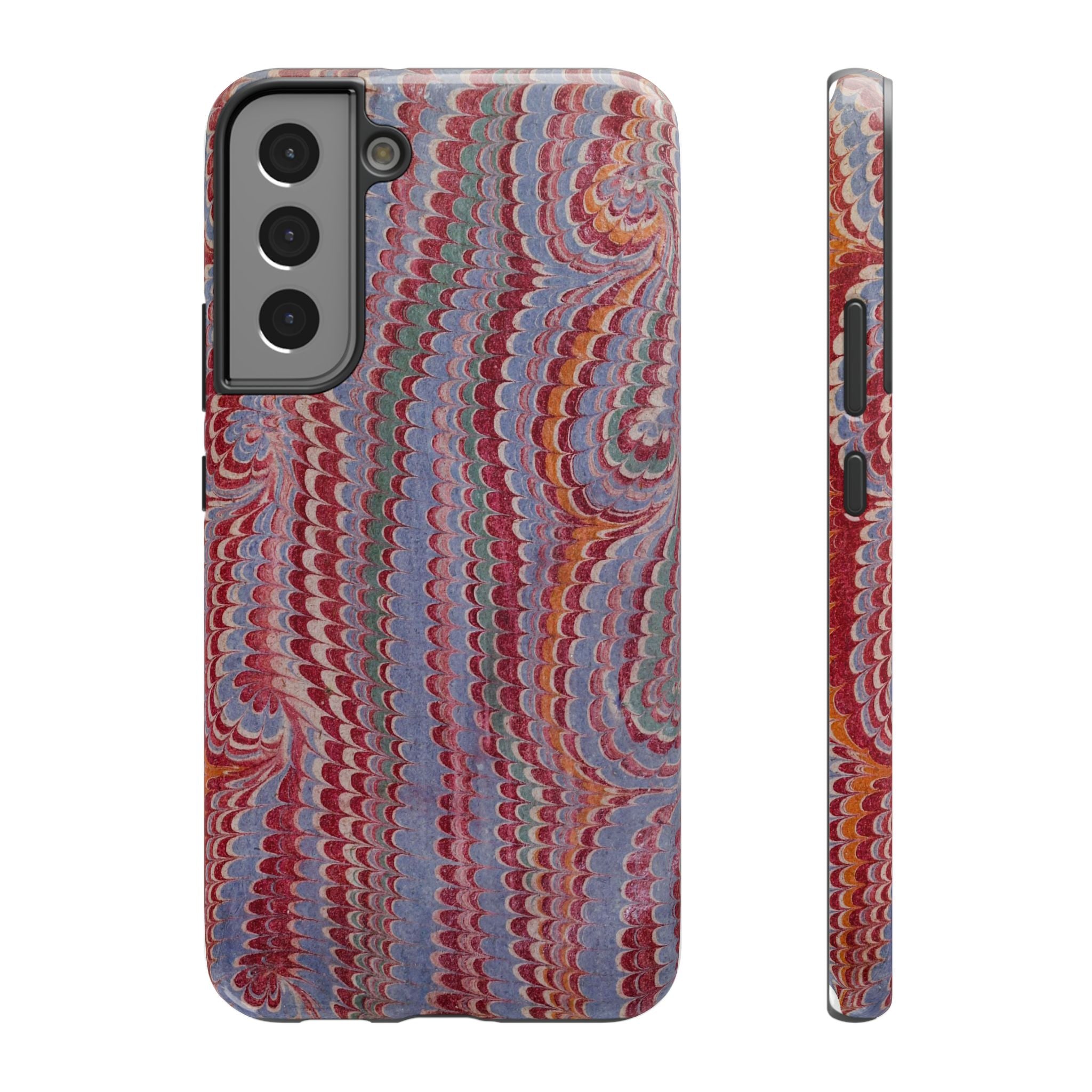 Burgundy and Lavendar Hues Italian Vintage Marble Design Phone Case for Apple + Samsung