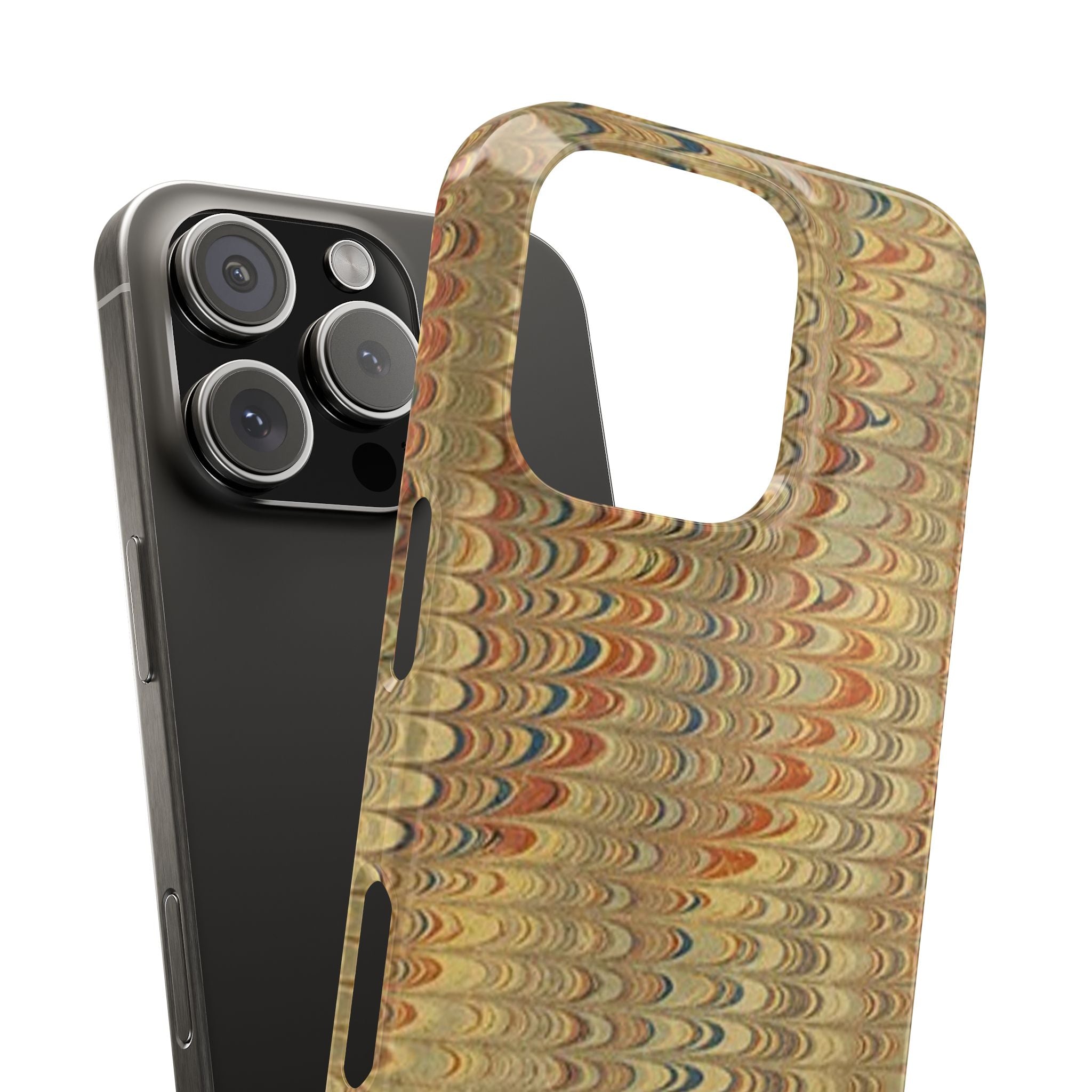 Phone Cases - Golden Fall Neutrals Italian Marbled Design, Gift for Art Lovers, Customizable and Stylish
