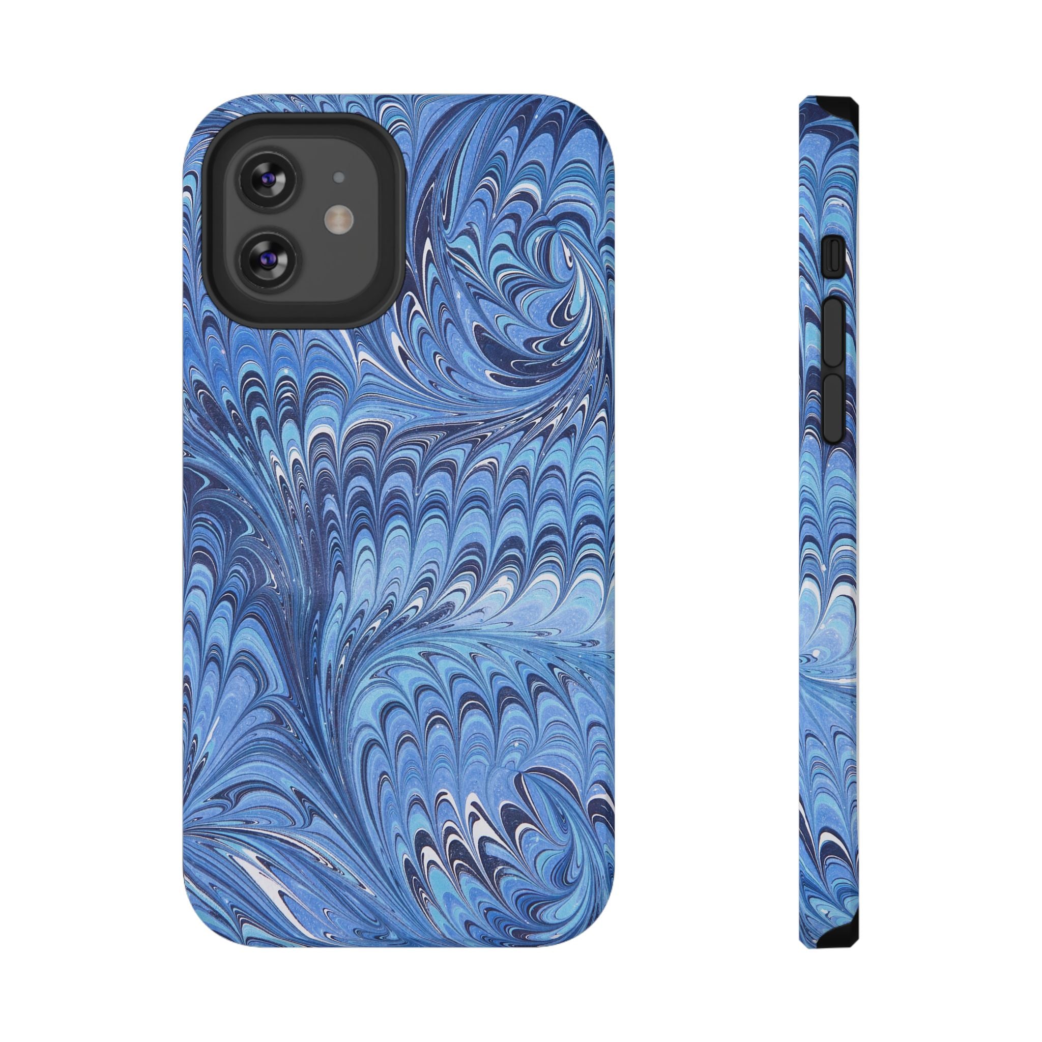 Blue Marbled Swirl Phone Case - Dual Layer Case