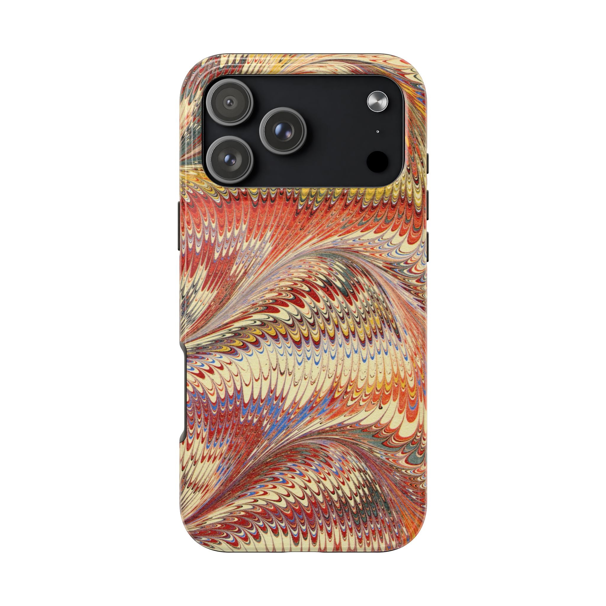 Rust and Gold Marble Italian Tough Phone Case — Durable Marbled Phone Case