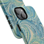 Aqua + Green Marble Phone Case - Impact-Resistant Durable - Dual Cover Design