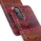Reds, Lavenders, Marbled VIntage Design, Italian Feather Phone Case, Slim Phone Cases, IPHONE16 and all sizes
