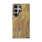 Beige and Blue Marbled Durable Phone Case - Dual Layer - Matte or Glossy