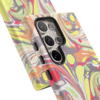 Yellow and Pink Swirl Marbled Italian Phone Case - Dual Layer - Matte or Glossy