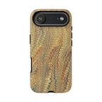 Beige and Blue Marbled Durable Phone Case - Dual Layer - Matte or Glossy