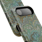 iPhone17 + All Models Phone Cases, Italian Peacock Feather Design, Stylish Impact-Resistant Shell, Protective Cover, Green Peacock Print