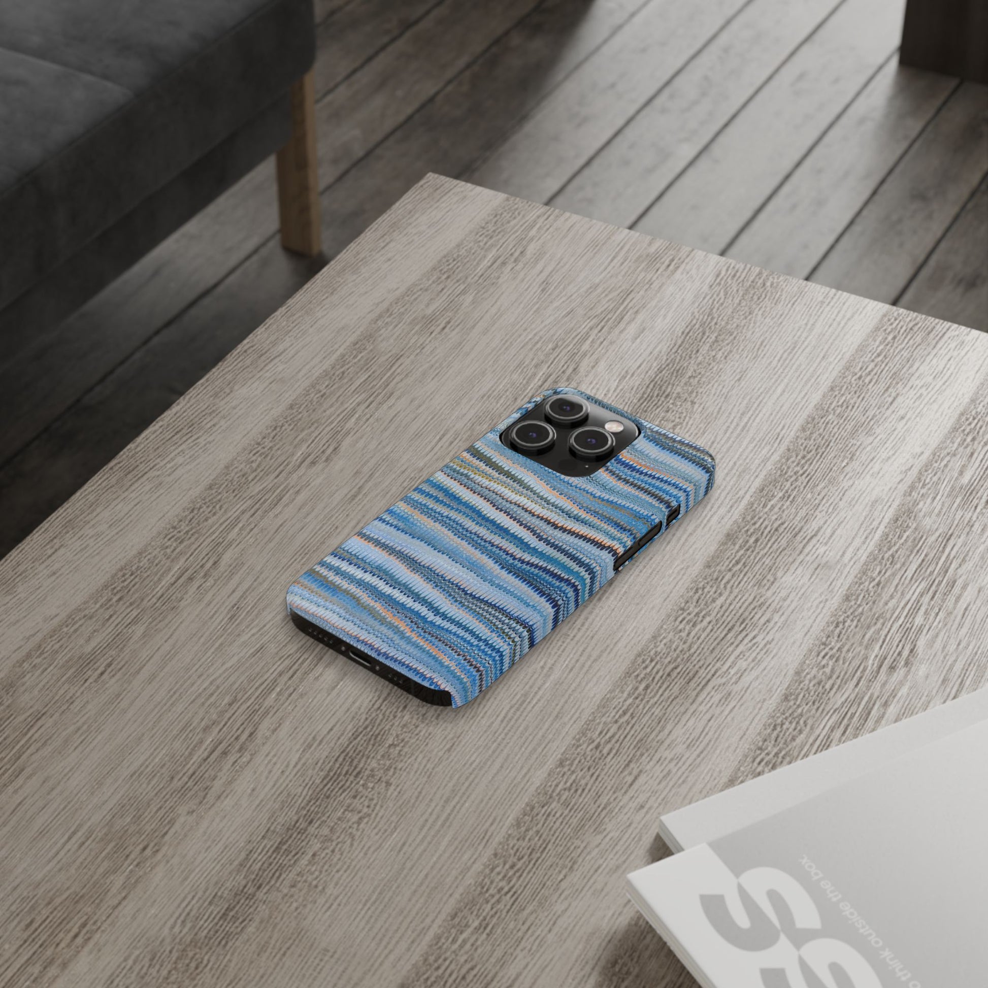 Blue Italian Hand-Painted and Vintage Marbled Inspired Paper Design, Italy Feather Phone Case, iPhone15 Case and all iPhone Case Sizes
