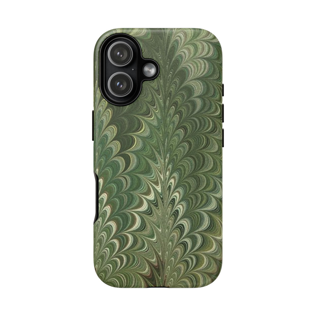 Deep Green Chevron Marbled Phone Case — Tough Protective Phone Cover