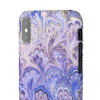 Marbled Feather Lavender + Purple Swirl - Single Layer Slim Phone Case