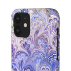 Marbled Feather Lavender + Purple Swirl - Single Layer Slim Phone Case