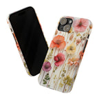 Slim Phone Case - Pink Floral Pressed Flowers iPhone 17 and Other Sizes - Glossy Finish