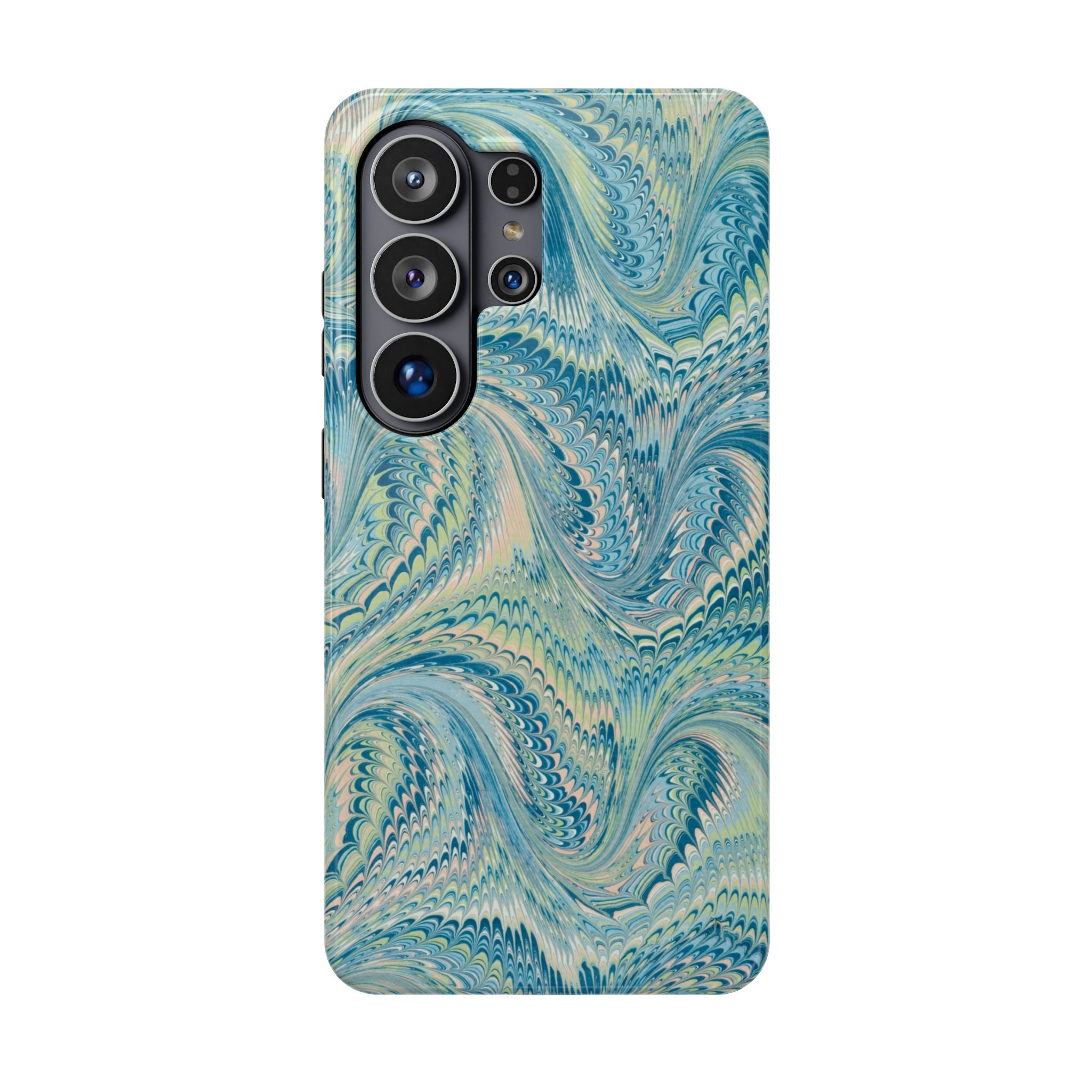 Aqua + Green Marble Phone Case - Impact-Resistant MAG SAFE - Dual Cover Design