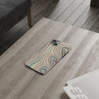 Italian Vintage Marbled Paper Design on iPhone Cases, Artistic Protection for Your Device in Elegant Beige, Blue, Burgundy