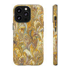 Golden Yellow Marbled Italian Phone Case - Dual Layer - Matte or Glossy