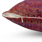 ITALIAN MARBLE Red and Gold Square Pillow includes Pillow, Hidden Zipper