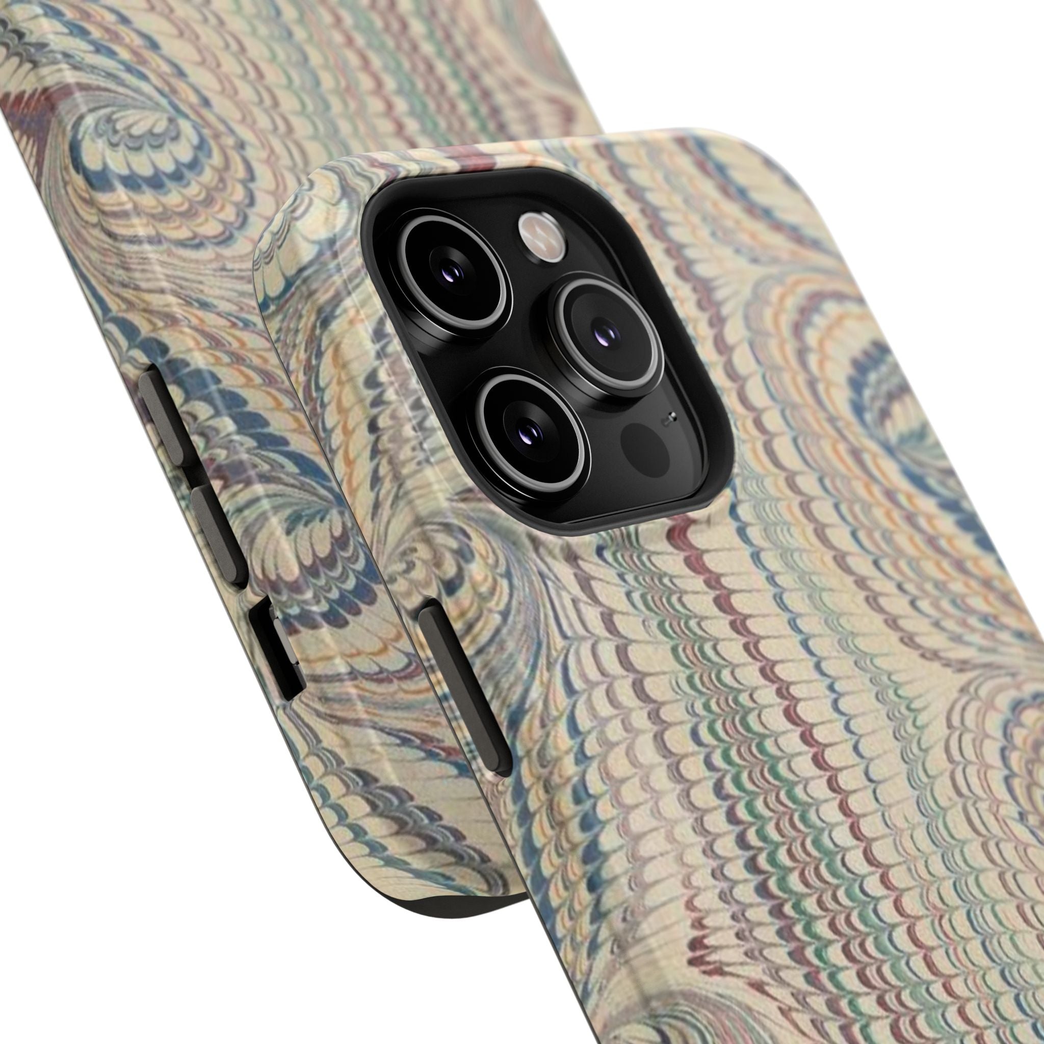 Italian Beige & Blue Marble Phone Case — Impact-Resistant Durable Case for Apple & Samsung