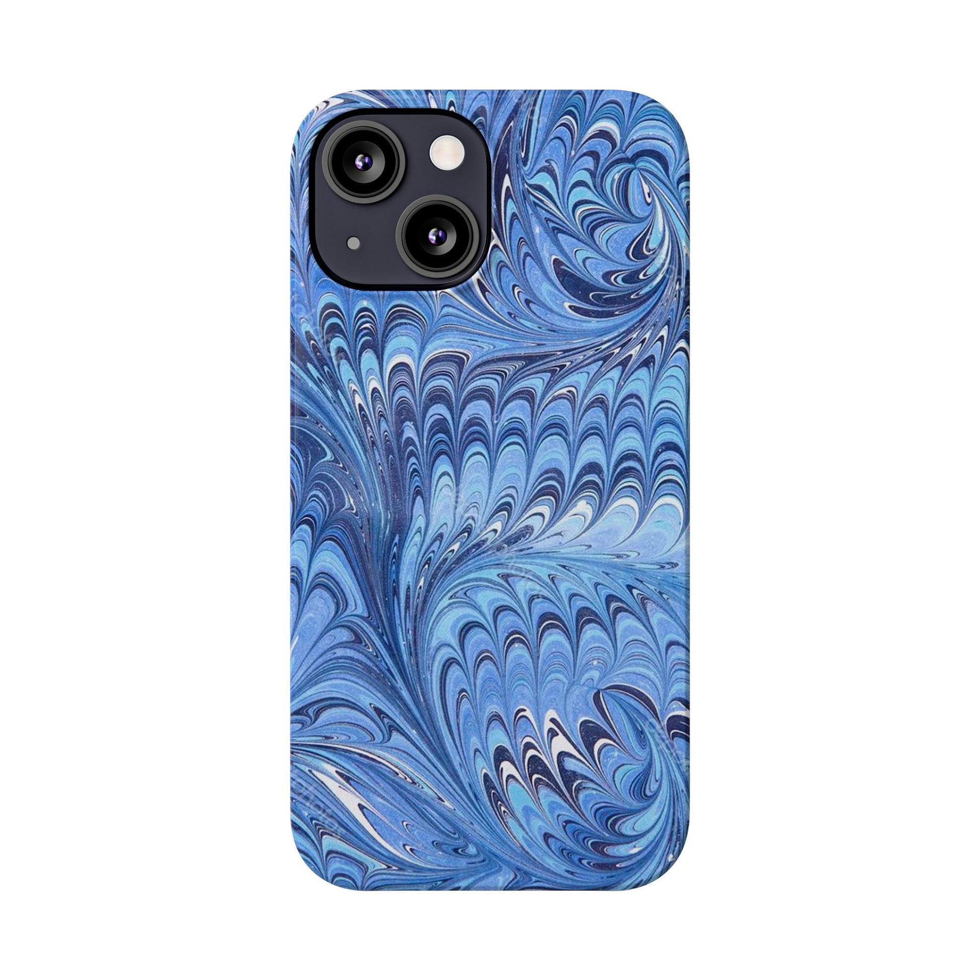 Blue Italian Marbled Design, Green and Blue Pallet, Slim Phone Case