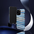 Blue Marbled Phone Cases iPhone 16 + Samsung + Apple + Google - all models, Vintage Marbled Design - Tough Cases