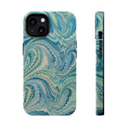 Aqua + Green Marble Phone Case - Impact-Resistant MAG SAFE - Dual Cover Design