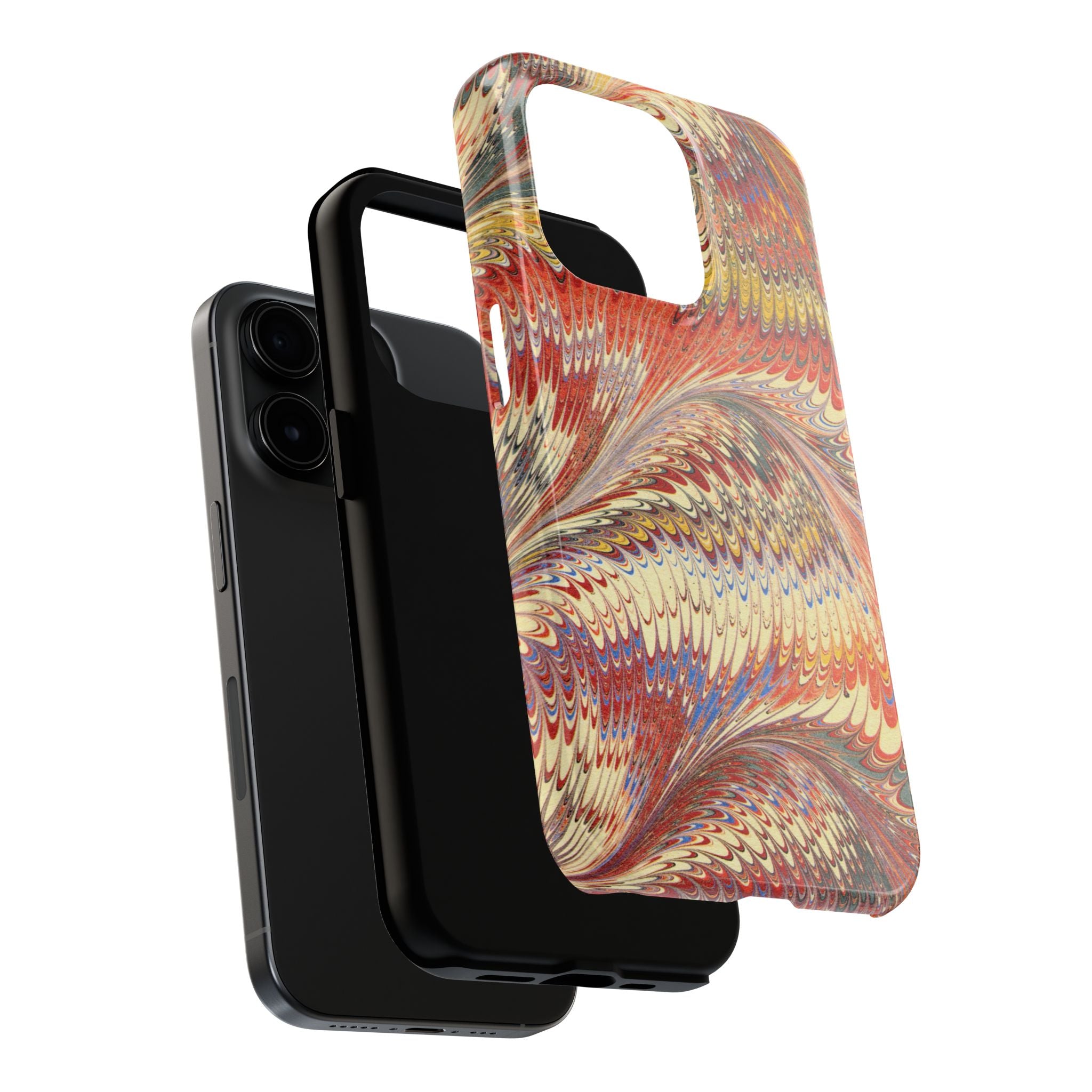 Marbled Swirl Tough Phone Case - Red Rust Orange Fall Colors, Heavy Duty Case. Alternative: Protective Phone Cover, Durable Smartphone Case,