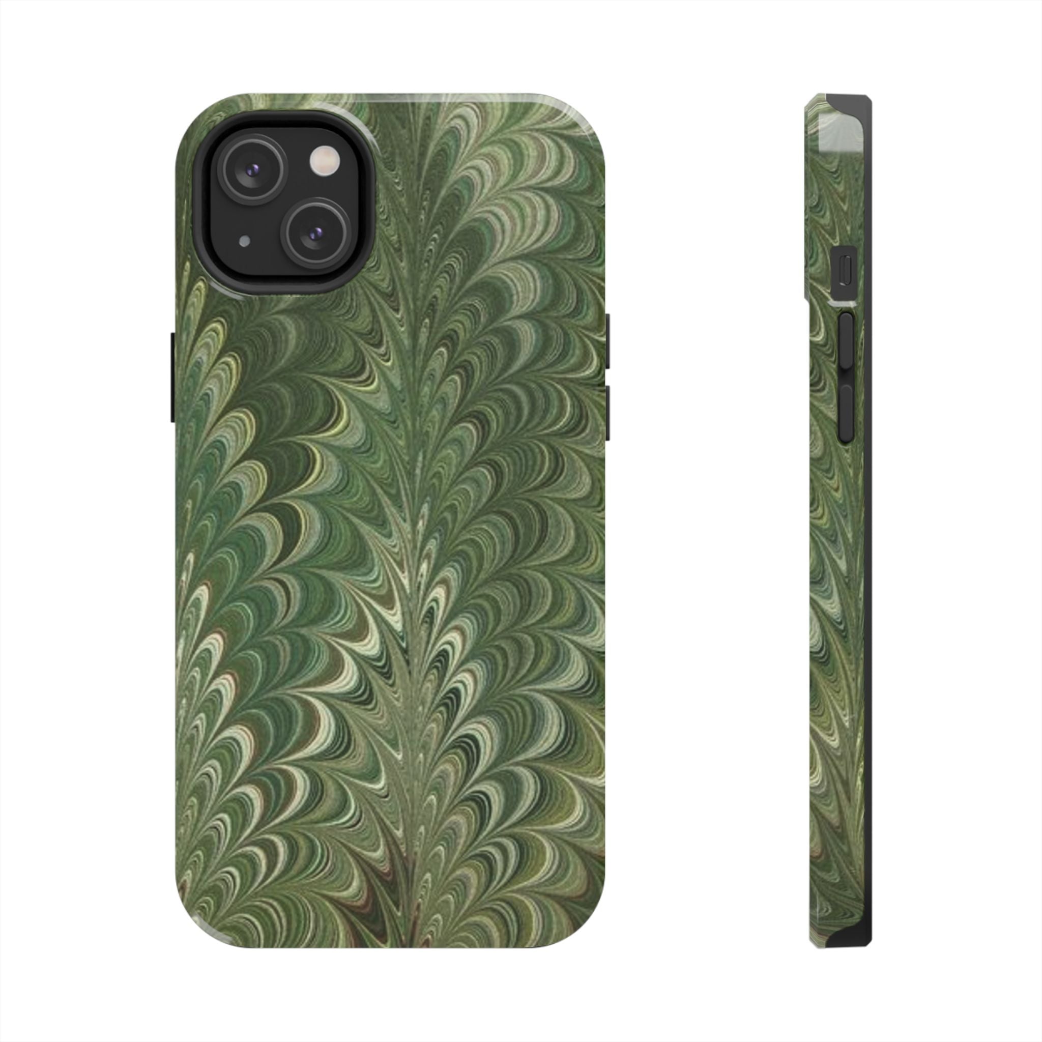 Deep Green Marble Italian Tough Phone Case — Durable Marbled Phone Case