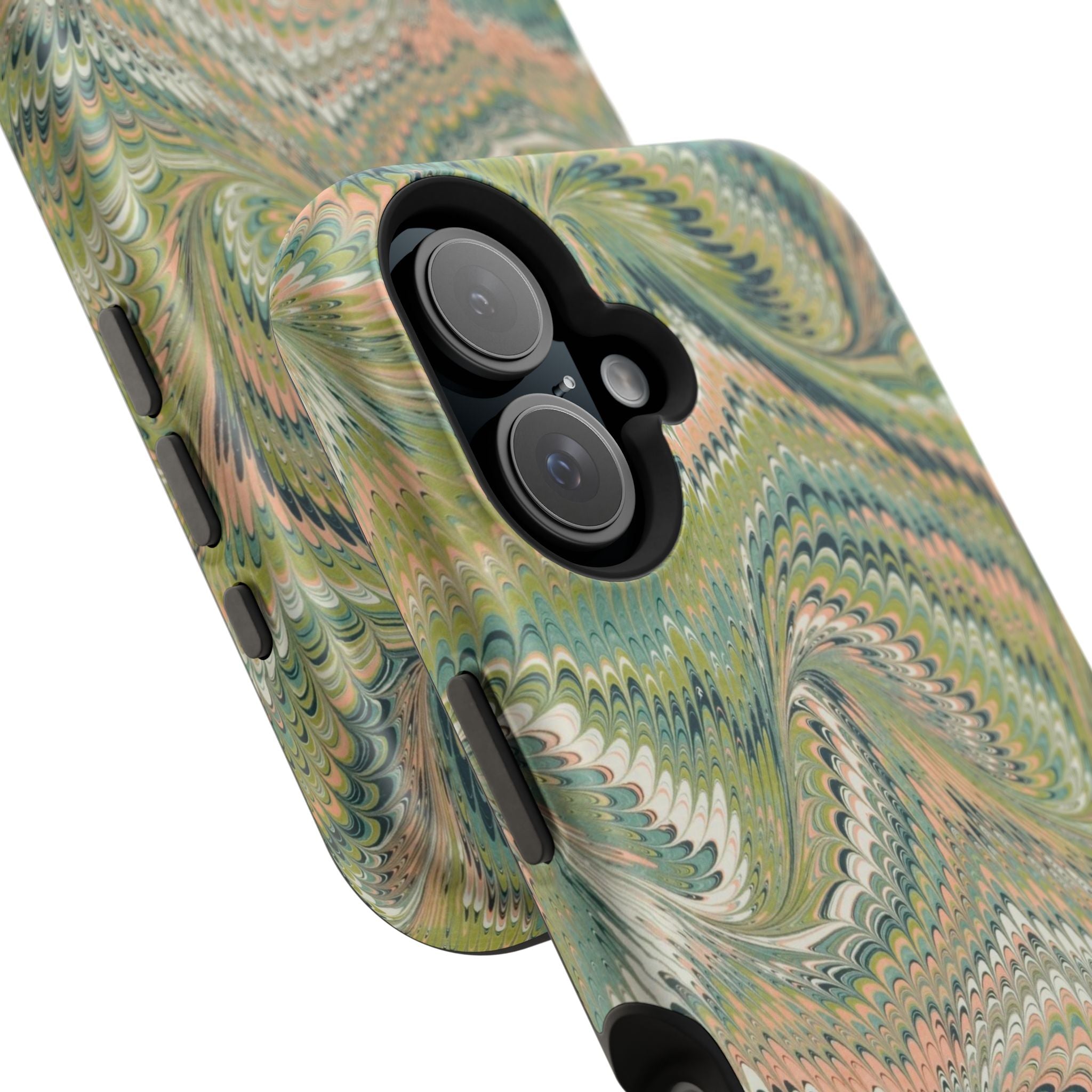 Green Pastel Italian Marble Design Magnetic MAG SAFE High Impact iPhone Cases