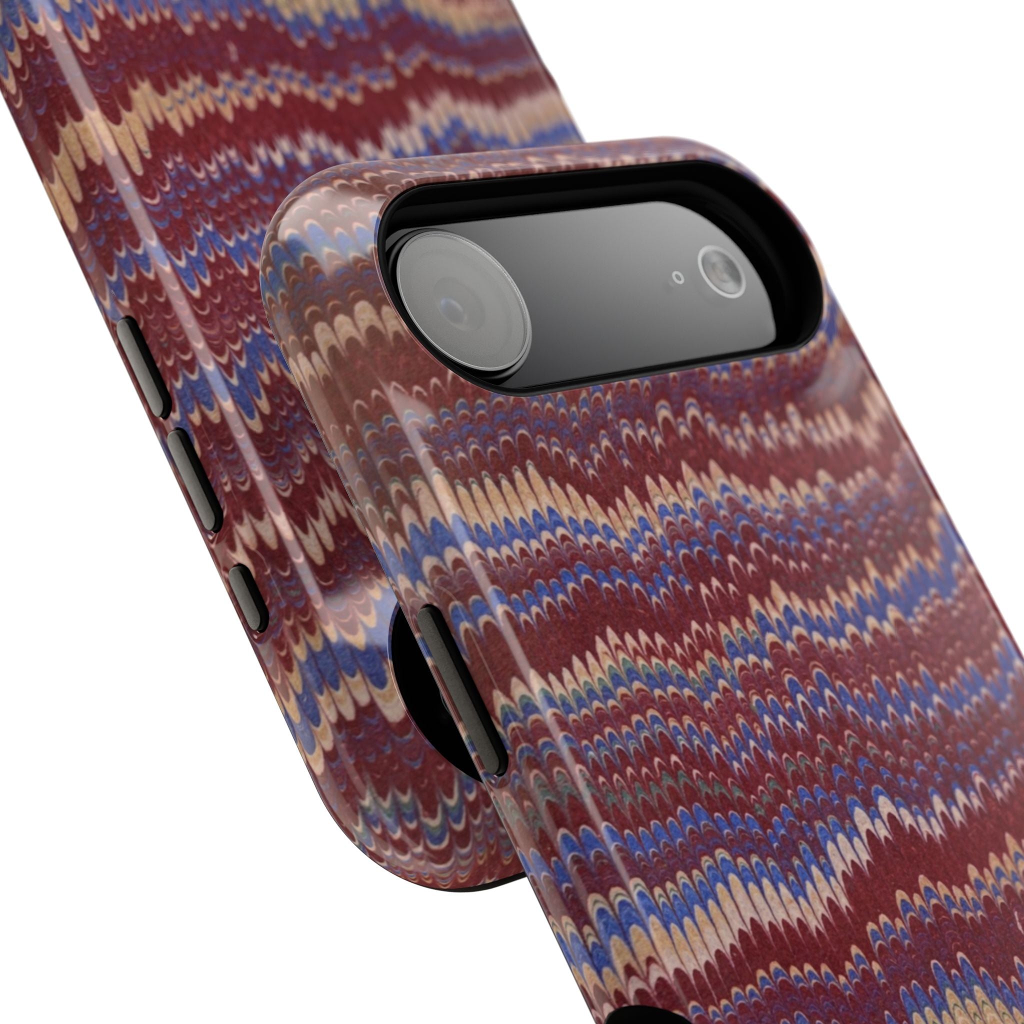 Burgundy and Blue Hues Italian Vintage Marble Design for Apple + Samsung