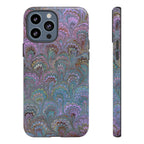 Lavender Marbled Peacock Durable Phone Case - Matte or Glossy