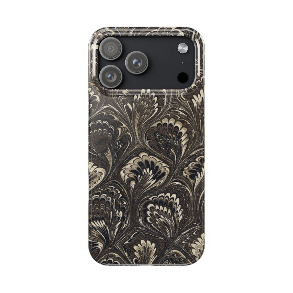 Black Italian Marble Design Slim iPhone 17 + all models Phone Cases