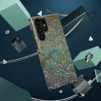 iPhone17 + All Models Phone Cases, Italian Peacock Feather Design, Stylish Impact-Resistant Shell, Protective Cover, Green Peacock Print