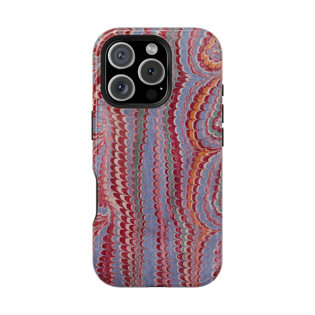 Burgundy and Lavender Hues Italian Vintage Marble Design Phone Case for Apple + Samsung