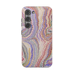 Pink and Lavender Pastel Italian Vintage Feathered Design Dual Layer Durable Phone Case