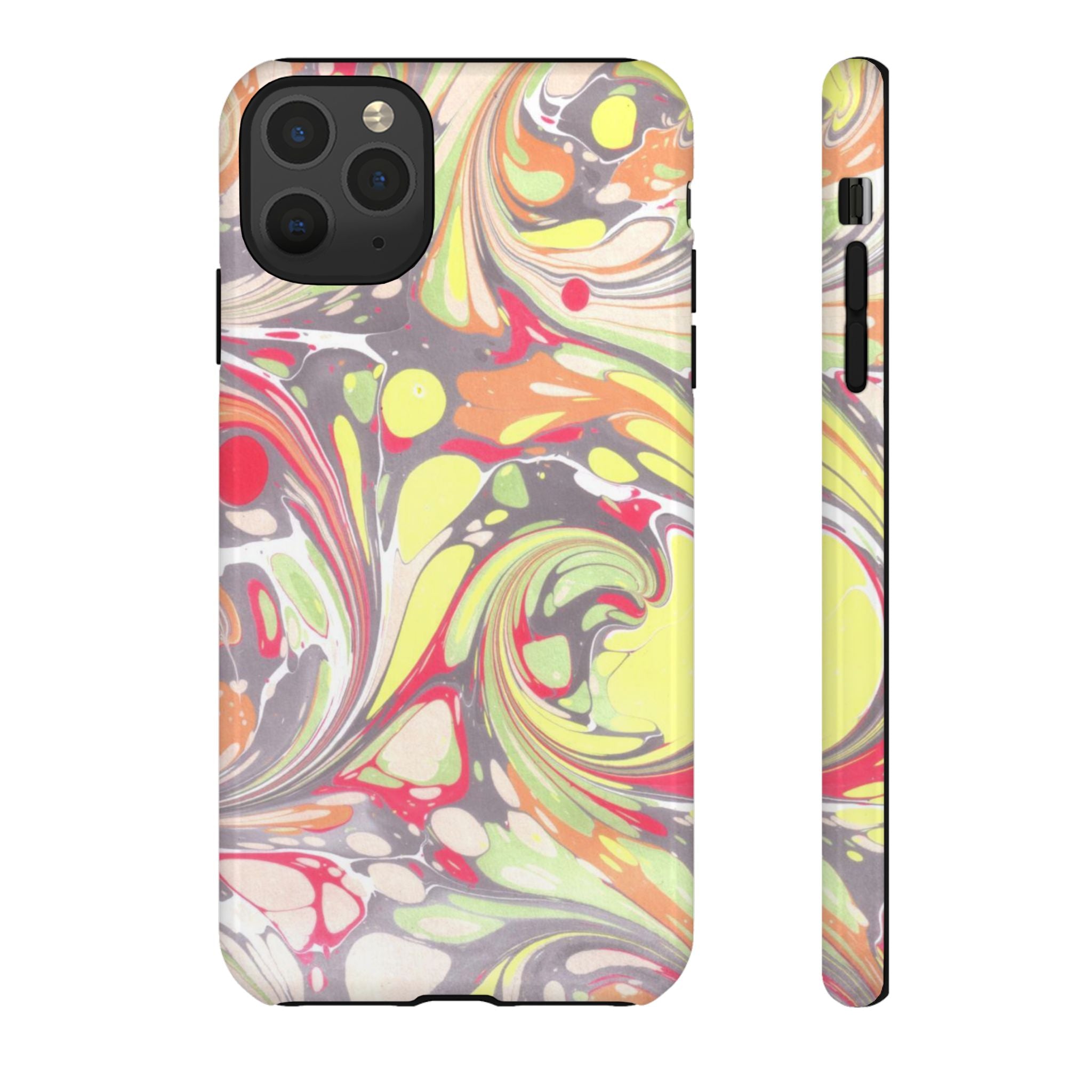 Yellow and Pink Swirl Marbled Italian Phone Case - Dual Layer - Matte or Glossy