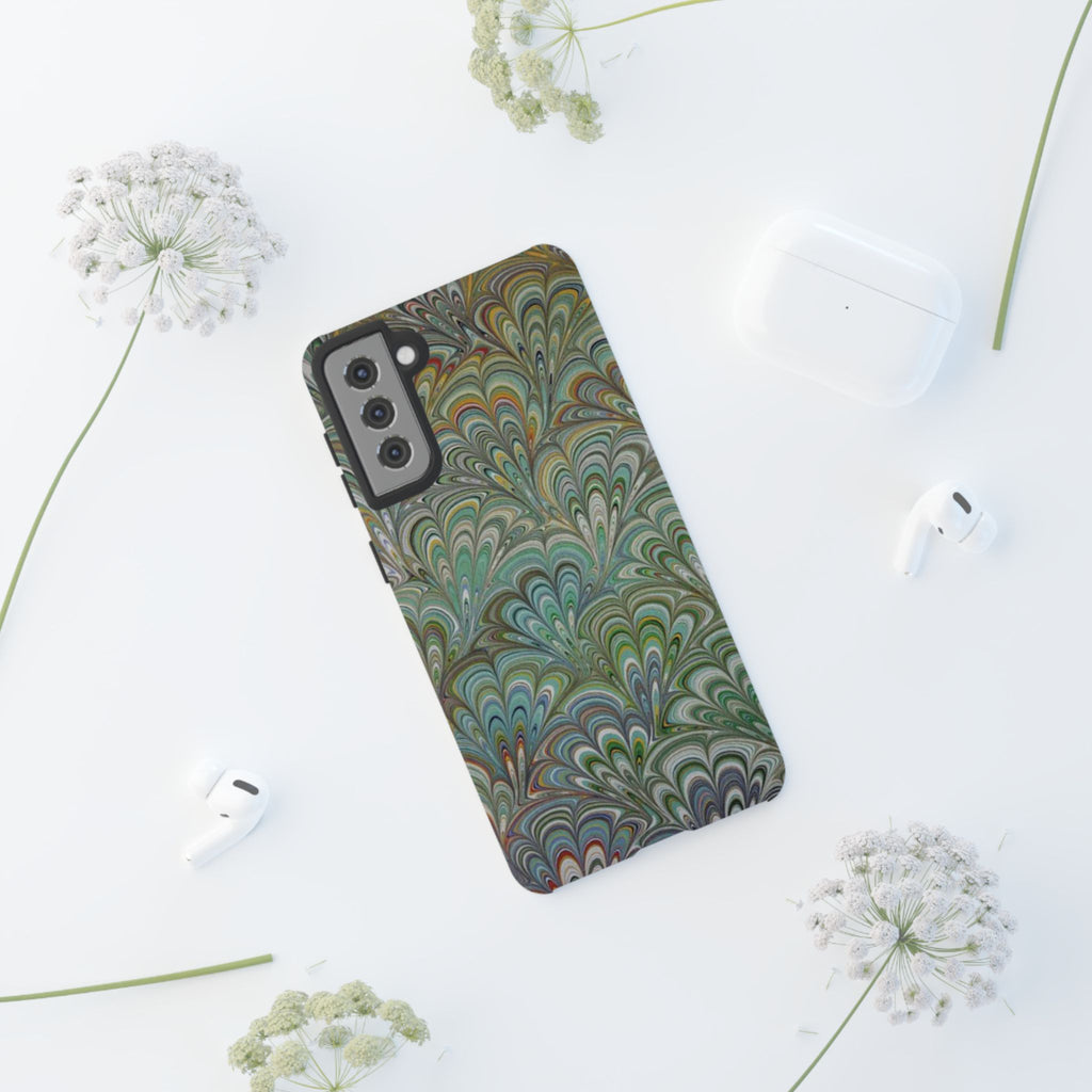 Green Peacock Marbled Phone Case — "Tough Cases" Ultra-Tough Protective Cover