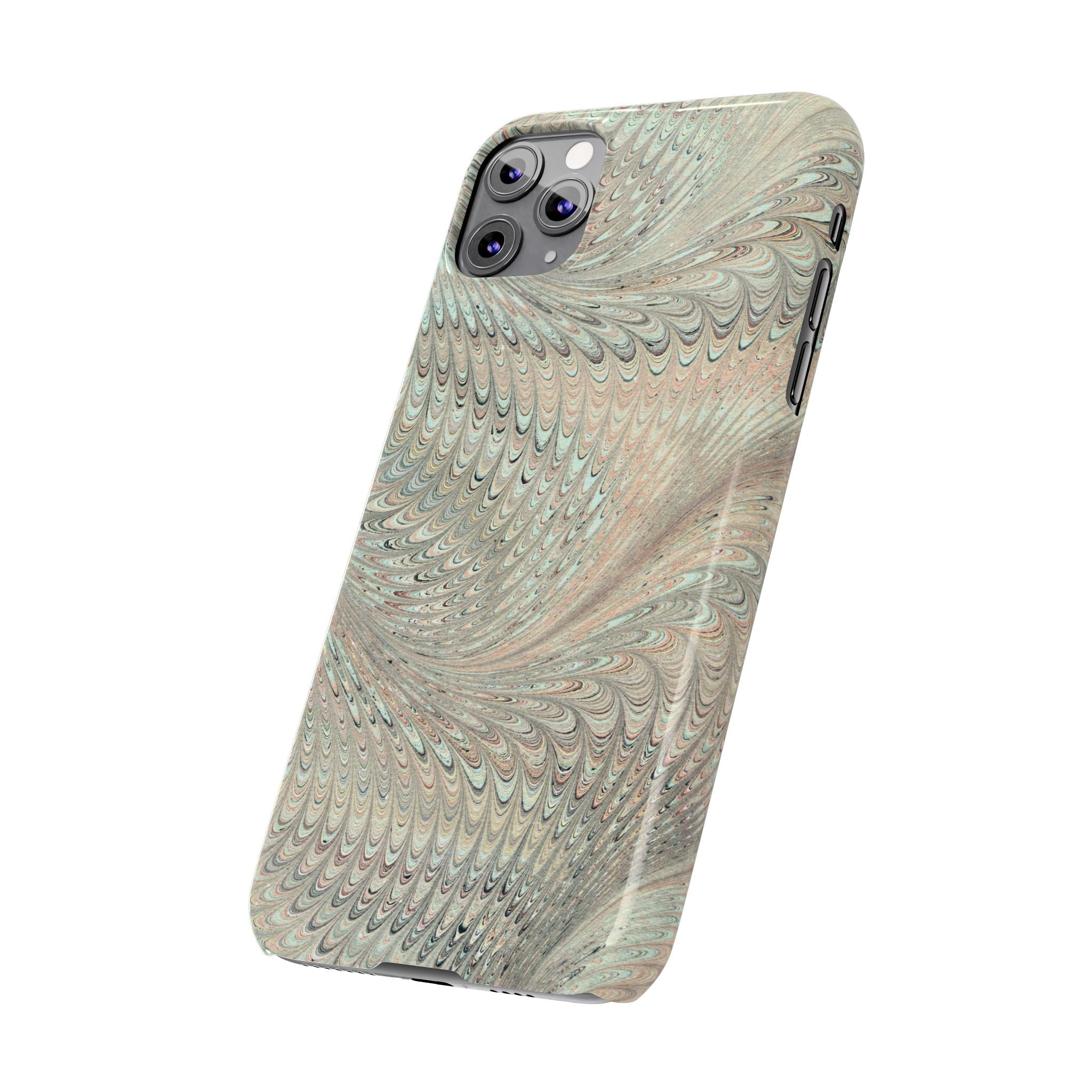 Mint + Green Italian Marbled Phone Case, Mag Safe