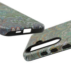 Green Marbled Peacock Durable Phone Case - Matte or Glossy