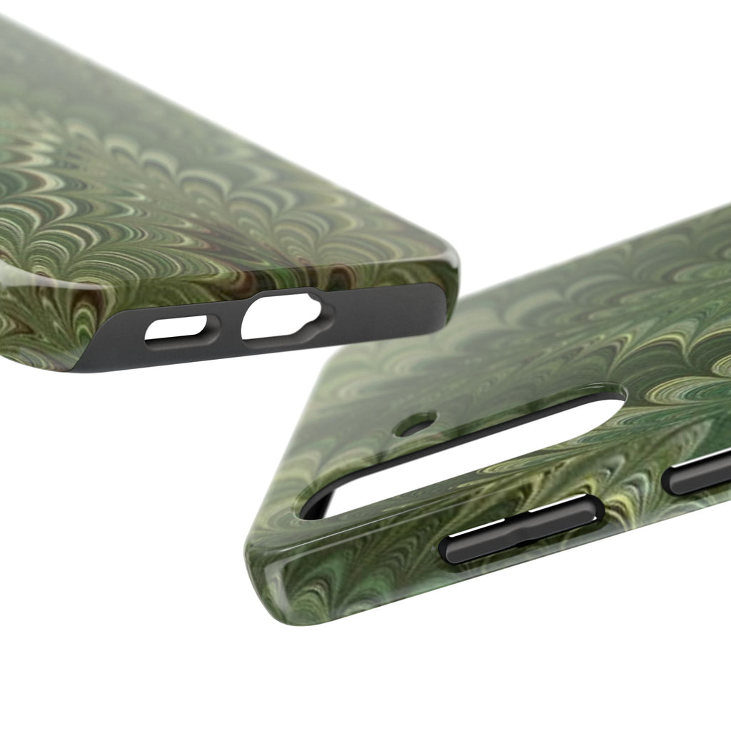 Deep Green Marble Italian Tough Phone Case — Durable Marbled Phone Case