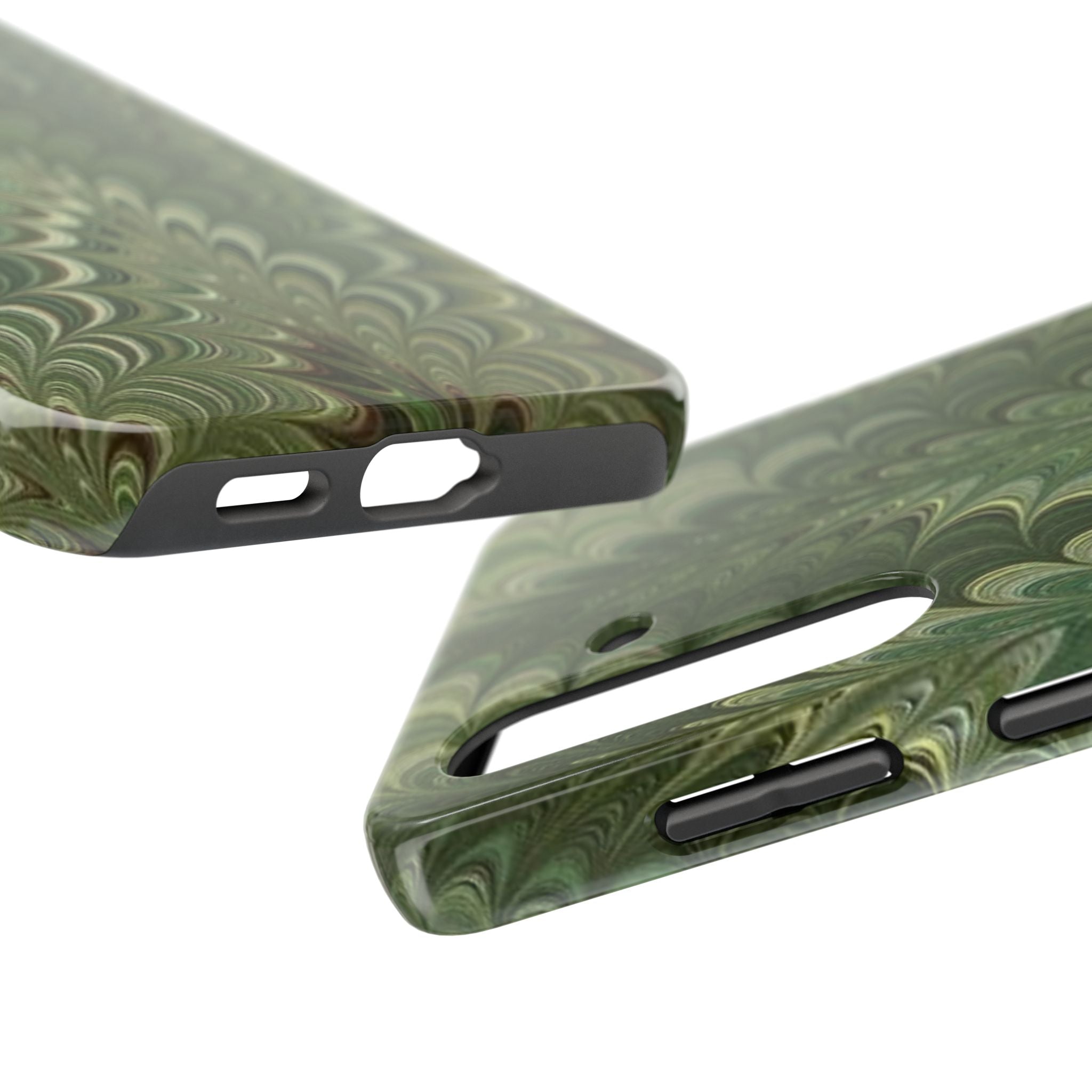 Deep Green Marble Italian Tough Phone Case — Durable Marbled Phone Case
