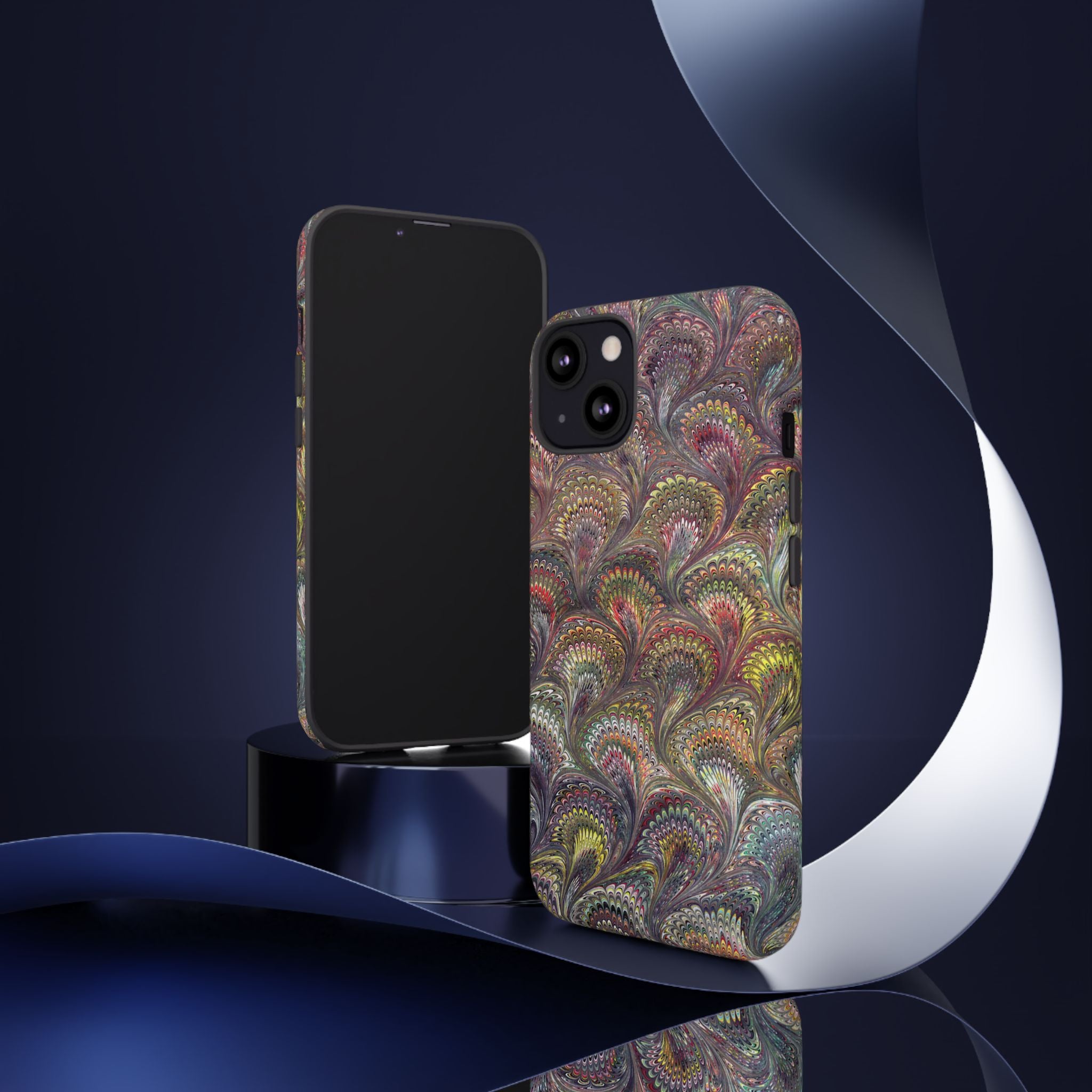 Vintage Marbled Tough Phone Case — Multi-Color iPhone & Android Protection