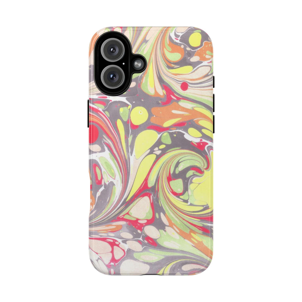 Yellow and Pink Swirl Marbled Italian Phone Case - Dual Layer - Matte or Glossy