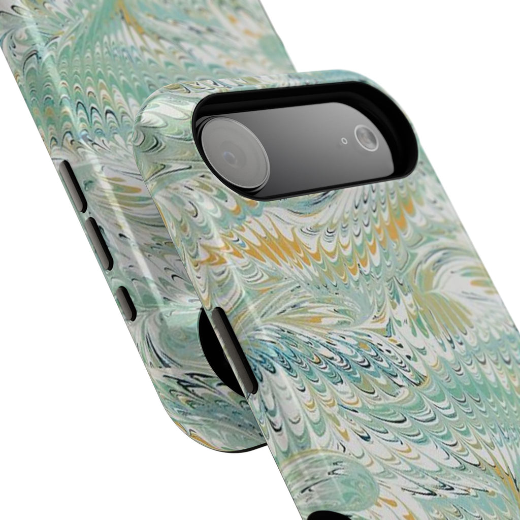 Mint Green Marbled Swirl Phone Case - Dual Layer
