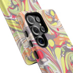 Yellow and Pink Swirl Marbled Italian Phone Case - Dual Layer - Matte or Glossy