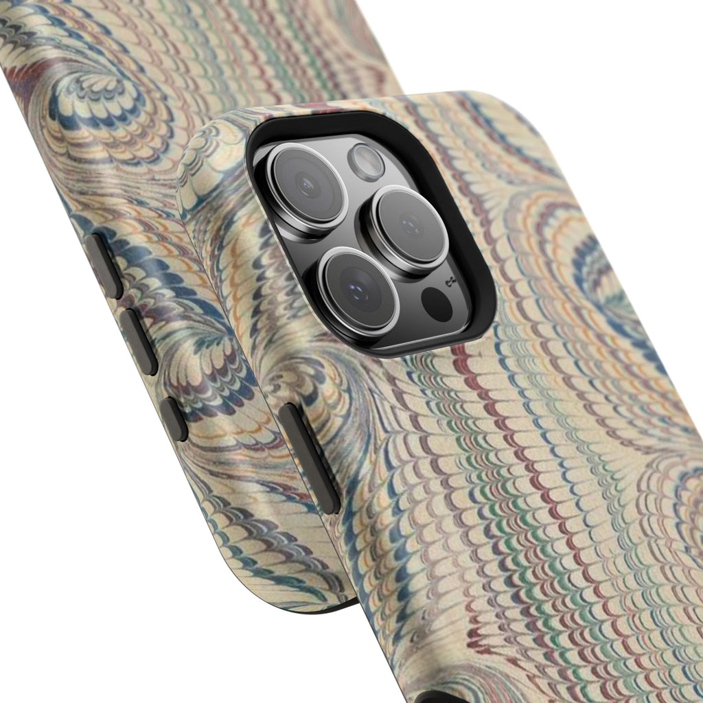 Italian Beige & Blue Marble Phone Case — Impact-Resistant Durable Case for Apple & Samsung