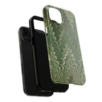 Deep Green Marble Italian Tough Phone Case — Durable Marbled Phone Case