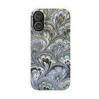 Black + White + Yellow Italian Marble - Single Layer Slim Phone Case