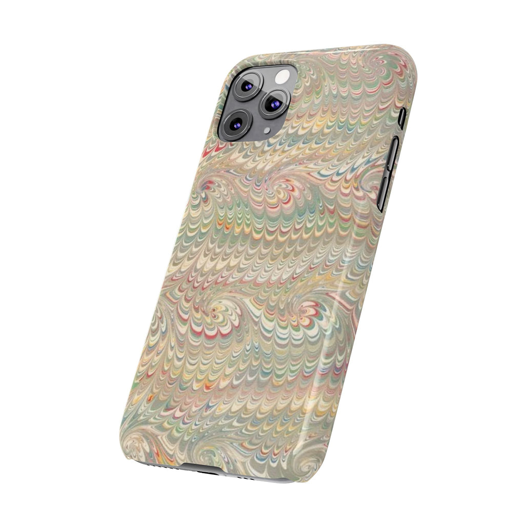 Beige Swirl Marbled Feather Phone Case